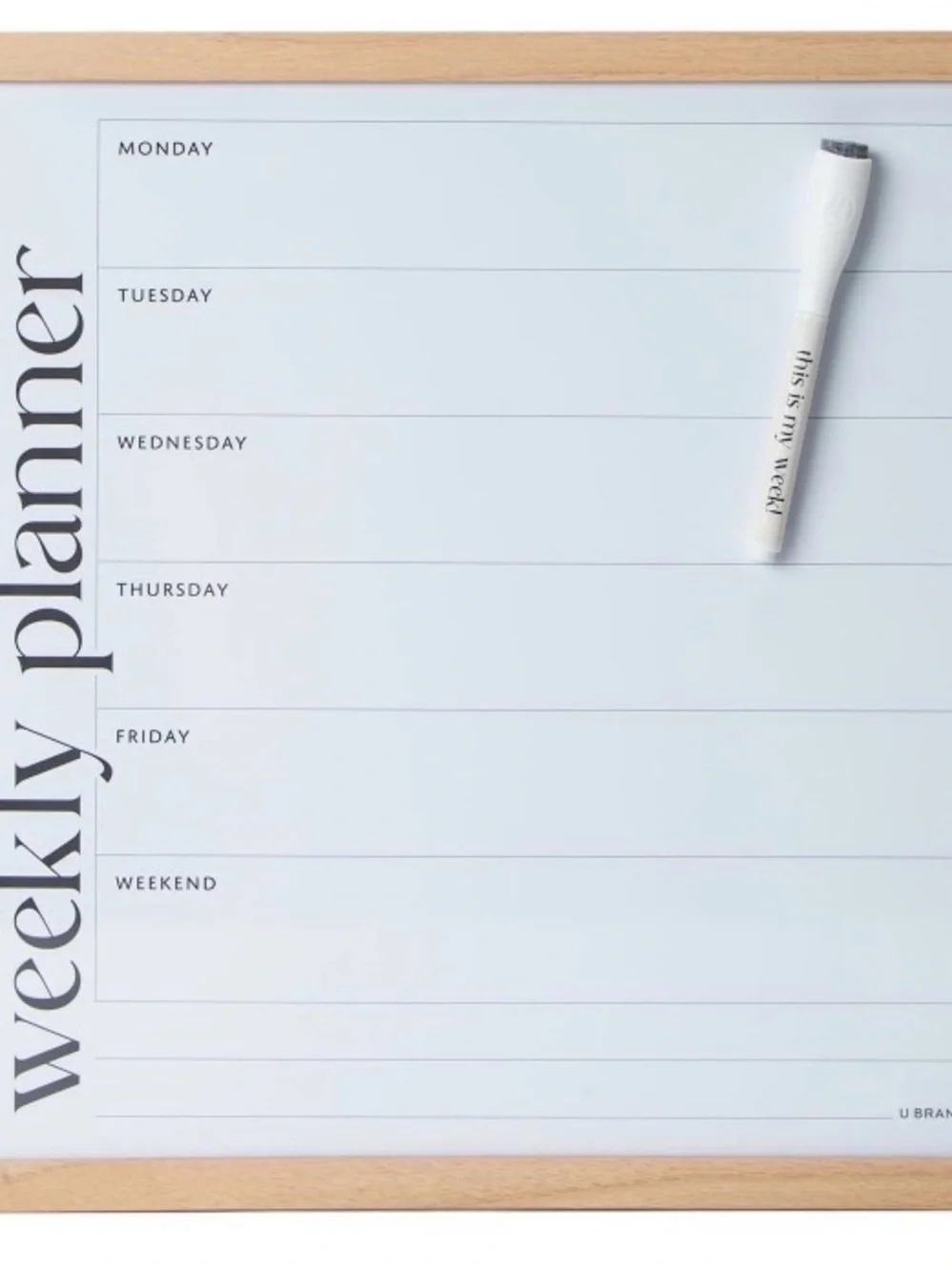 Weekly Planner Dry Erase Board with Marker - White Framed Dry Erase Board 14in X